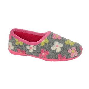 Sleepers Womens/Ladies Gracie Floral Memory Foam Slippers / Gray/Multicolored